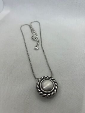 Brighton Silver Rope-Edge with silver Pendant Necklace